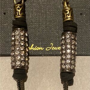 Goldtone and Rhinestone Earrings